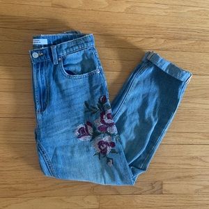 Embroidered Mom Jeans